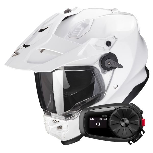 Full Face Scorpion ADF 9000 Air Matt Pearl White + Kit Bluetooth 5S