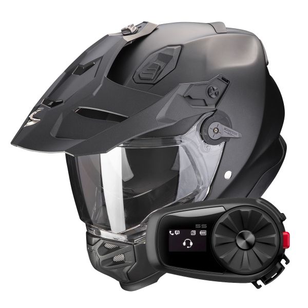 Full Face Scorpion ADF 9000 Air Solid Matt Black + Kit Bluetooth 5S Full Face Scorpion ADF 9000 Air Solid Matt Black + Kit Bluetooth 5S
