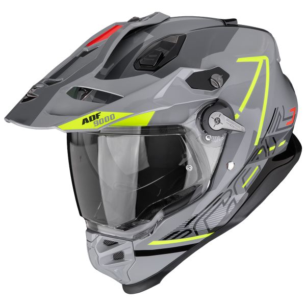 Full Face Scorpion ADF 9000 Air Summit Silver Neon Yellow