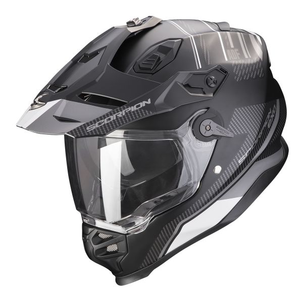 Full Face Scorpion ADF 9000 Air Desert Matt Black Silver Full Face Scorpion ADF 9000 Air Desert Matt Black Silver