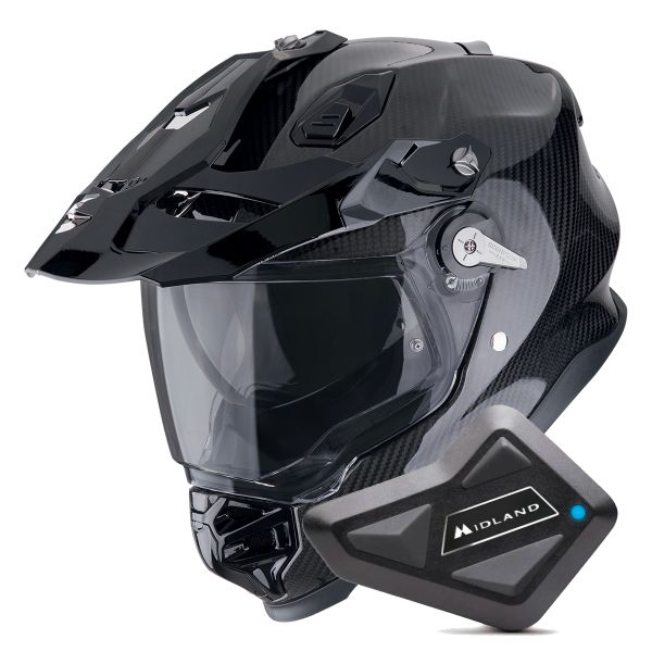 Full Face Scorpion ADF 9000 Carbon Air Solid Black + Kit Bluetooth BT Mini Full Face Scorpion ADF 9000 Carbon Air Solid Black + Kit Bluetooth BT Mini