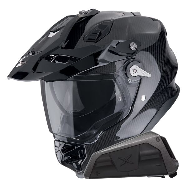 Full Face Scorpion ADF 9000 Carbon Air Solid Black + Kit bluetooth Exo-Com Link-1 Full Face Scorpion ADF 9000 Carbon Air Solid Black + Kit bluetooth Exo-Com Link-1