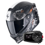 Casque Full Face Scorpion Covert FX Skullz Black Grey Red + Kit Bluetooth 5S Solo