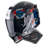 Casque Full Face Scorpion Covert FX Skullz Matt Black Grey Gold + Kit Bluetooth BT Mini
