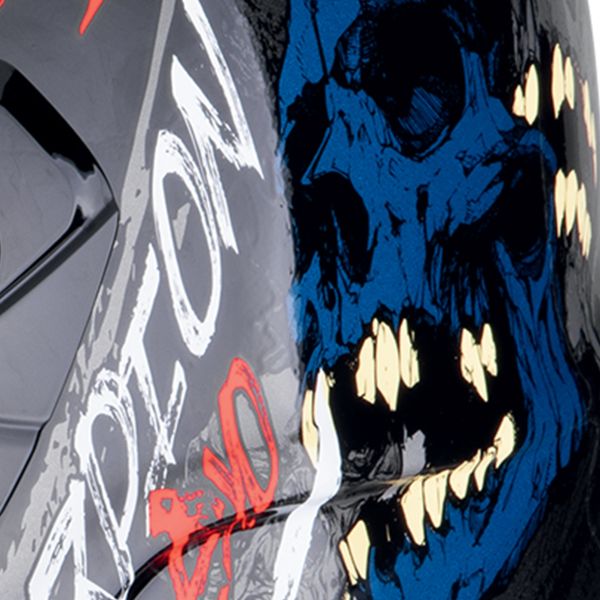 Scorpion Covert FX Skullz Matt Black Grey Gold + Kit Bluetooth Lokui K30