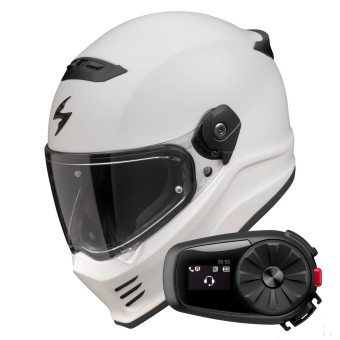 Casque Full Face Scorpion Covert FX Solid Cool Grey Mat + Kit Bluetooth 5S Solo Casque Full Face Scorpion Covert FX Solid Cool Grey Mat + Kit Bluetooth 5S Solo