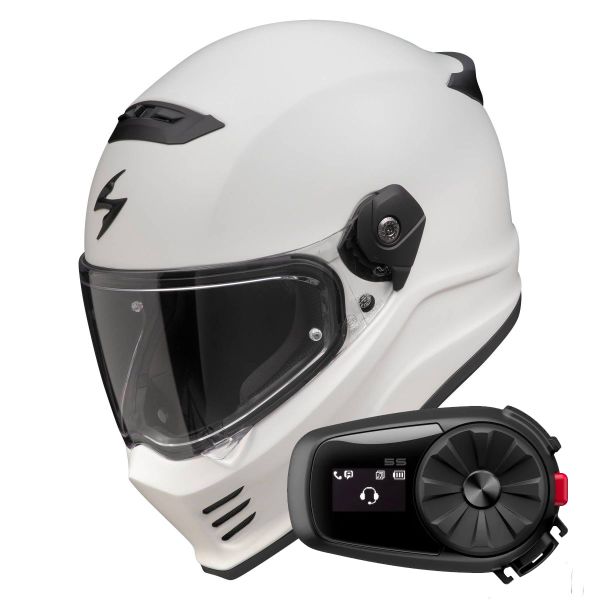 Full Face Scorpion Covert FX Solid Cool Grey Mat + Kit Bluetooth 5S Solo