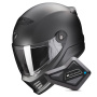 Casque Full Face Scorpion Covert FX Solid Matt Pearl Black + Kit Bluetooth BT Mini