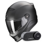 Casque Full Face Scorpion Covert FX Solid Matt Pearl Black + Kit Bluetooth Lokui K30