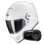 Casque Full Face Scorpion Covert FX Solid White + Kit Bluetooth 5S