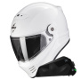 Casque Full Face Scorpion Covert FX Solid White + Kit bluetooth Exo-Com Link-1C