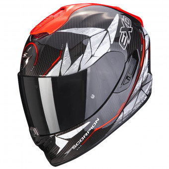Full Face Scorpion Exo 1400 Air Carbon Air Aranea Black Red Fluo