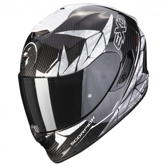 Scorpion Exo 1400 Air Carbon Air Aranea Black White + Kit Bluetooth SMH5