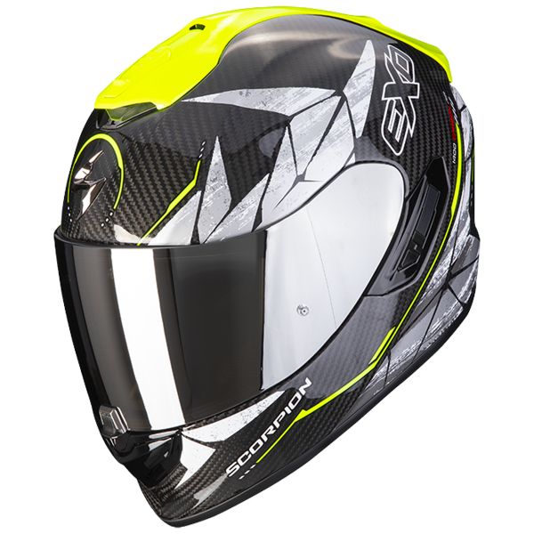 Full Face Scorpion Exo 1400 Air Carbon Air Aranea Black Yellow Fluo