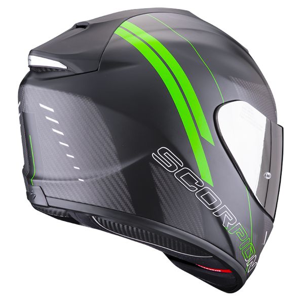 Scorpion Exo 1400 Air Carbon Air Drik Matt Black Green + Kit Bluetooth 5S