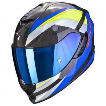 Full Face Scorpion Exo 1400 Air Carbon Air Legione Blue Yellow Fluo