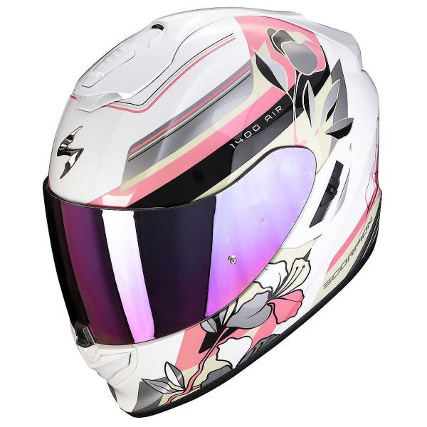 Full Face Scorpion Exo 1400 Evo Air Gaia Pearl White Pink Green