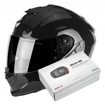 Full Face Scorpion Exo 1400 Evo Air Solid Black + Intercom Sena SMH5