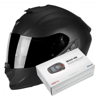 Full Face Scorpion Exo 1400 Evo Air Solid Matt Black + Intercom Sena SMH5