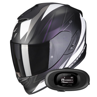 Full Face Scorpion Exo 1400 Evo Air Thelios Matt Black Chameleon + Kit bluetooth 5R Lite
