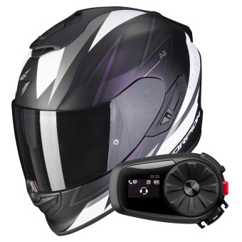 Full Face Scorpion Exo 1400 Evo Air Thelios Matt Black Chameleon + Kit Bluetooth 5S