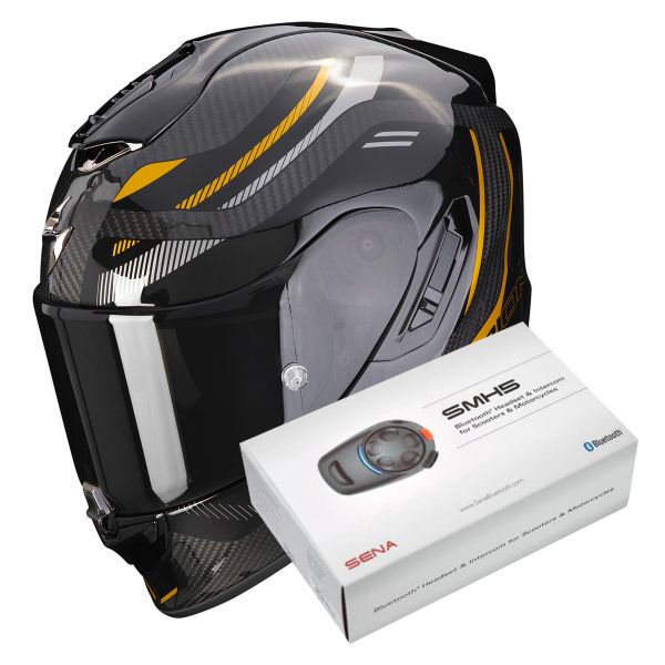 Exo 1400 Evo Carbon Air Kydra Black Gold Intercom Sena SMH5
