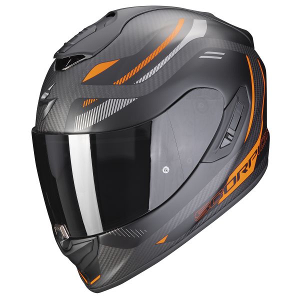 Full Face Scorpion Exo 1400 Evo Carbon Air Kydra Matt Black Orange