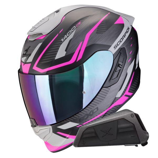 Full Face Scorpion Exo 1400 Evo II Air Accord Matt Pink + Kit bluetooth Exo-Com Link-1