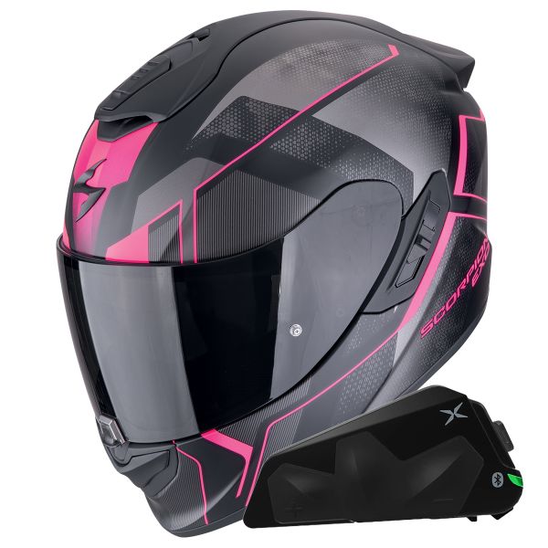 Full Face Scorpion Exo 1400 Evo II Air Intensio Matt Pink + Kit bluetooth Exo-Com Link-1C