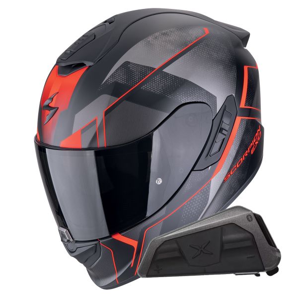 Full Face Scorpion Exo 1400 Evo II Air Intensio Matt Red + Kit bluetooth Exo-Com Link-1