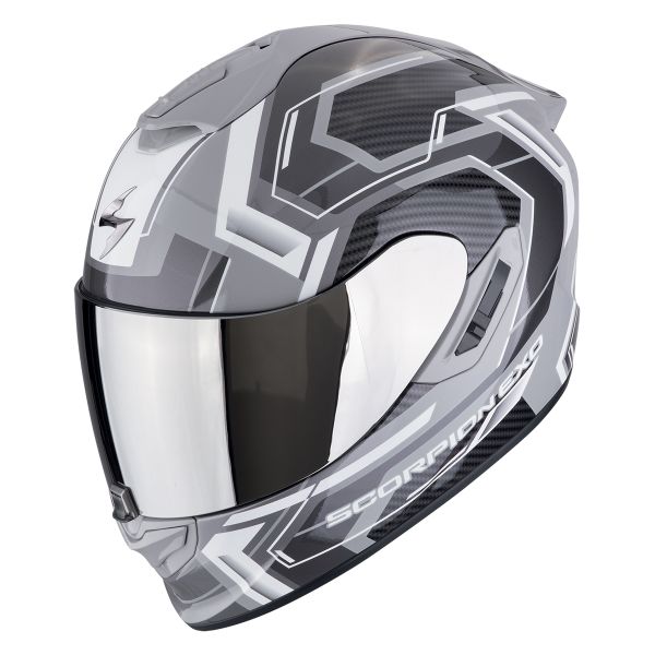 Scorpion Exo 1400 Evo II Air Linart Grey White + Kit Bluetooth Lokui K30