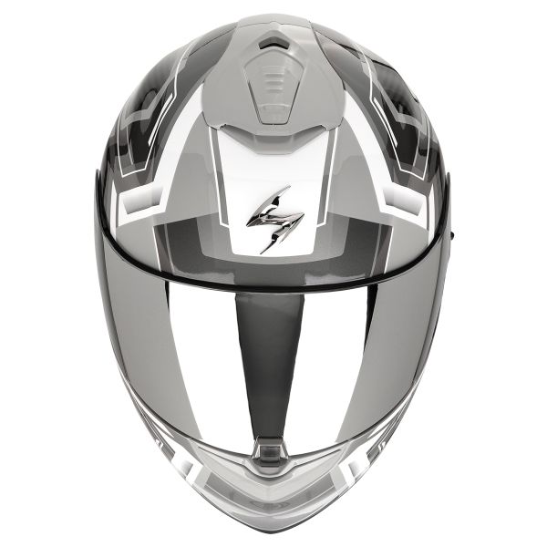 Scorpion Exo 1400 Evo II Air Linart Grey White + Kit Bluetooth Lokui K30