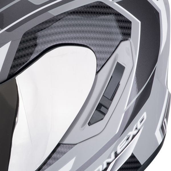 Scorpion Exo 1400 Evo II Air Linart Grey White + Kit Bluetooth Lokui K30