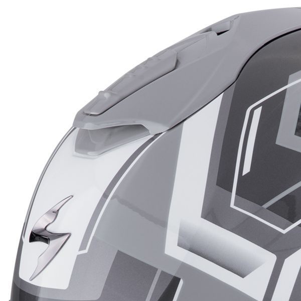 Scorpion Exo 1400 Evo II Air Linart Grey White + Kit Bluetooth Lokui K30