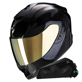 Full Face Scorpion Exo 1400 Evo II Air Solid Black + Kit bluetooth Exo-Com Link-1C