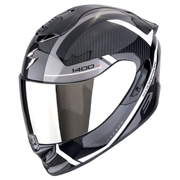 Scorpion Exo 1400 Evo II Carbon Air Enko Silver + Kit bluetooth Exo-Com Link-1