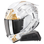 Casque Full Face Scorpion Exo 1500 Air Apus Pearl White Grey Gold + Kit bluetooth Exo-Com Link-1