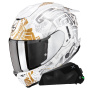 Casque Full Face Scorpion Exo 1500 Air Apus Pearl White Grey Gold + Kit bluetooth Exo-Com Link-1C