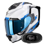 Casque Full Face Scorpion Exo 1500 Air Arena White Blue + Kit bluetooth 5R Lite Solo