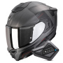 Casque Full Face Scorpion Exo 1500 Air Dual Matt Silver Black Red + Kit Bluetooth BT Mini
