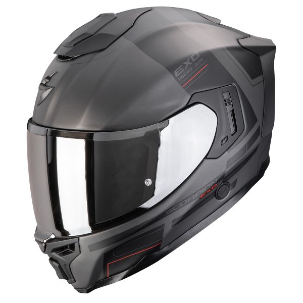 Full Face Scorpion Exo 1500 Air Dual Matt Silver Black Red Full Face Scorpion Exo 1500 Air Dual Matt Silver Black Red