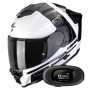 Casque Full Face Scorpion Exo 1500 Air Dual White Black Blue + Kit bluetooth 5R Lite Solo