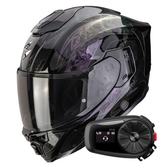 Full Face Scorpion Exo 1500 Air Fantasy Black Chameleon + Kit Bluetooth 5S Solo