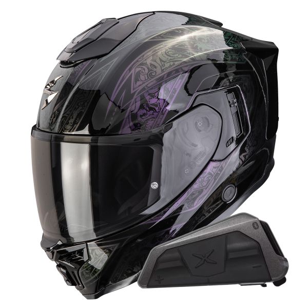 Full Face Scorpion Exo 1500 Air Fantasy Black Chameleon + Kit bluetooth Exo-Com Link-1