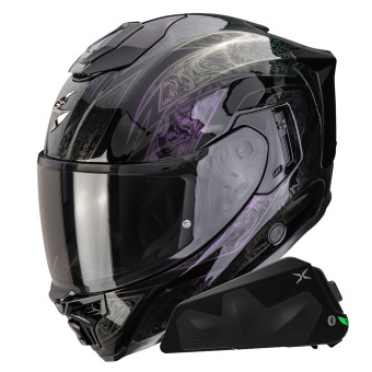 Full Face Scorpion Exo 1500 Air Fantasy Black Chameleon + Kit bluetooth Exo-Com Link-1C