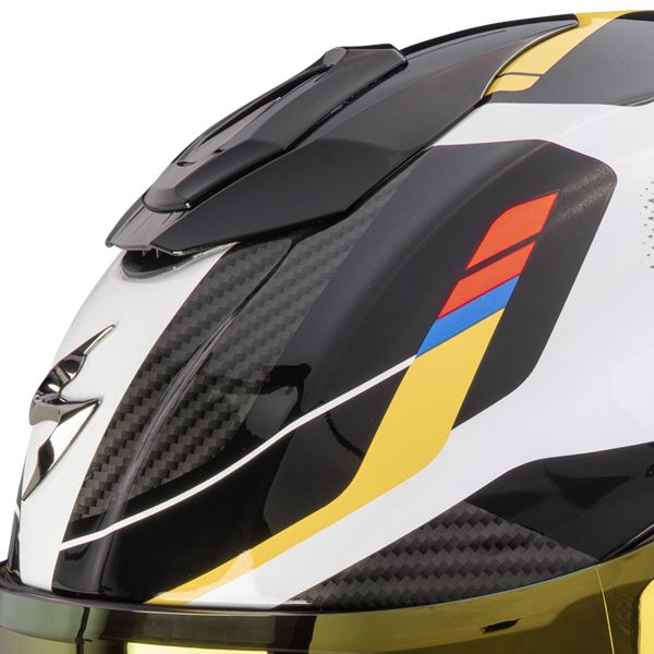 Scorpion Exo 1500 Air Sleek White Blue Yellow
