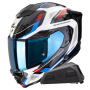Casque Full Face Scorpion Exo 1500 Air Sleek White Red Blue + Kit bluetooth Exo-Com Link-1