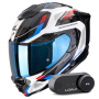 Casque Full Face Scorpion Exo 1500 Air Sleek White Red Blue + Kit Bluetooth Lokui K30