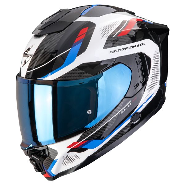 Full Face Scorpion Exo 1500 Air Sleek White Red Blue Full Face Scorpion Exo 1500 Air Sleek White Red Blue