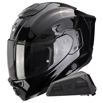Full Face Scorpion Exo 1500 Air Solid Black + Kit bluetooth Exo-Com Link-1